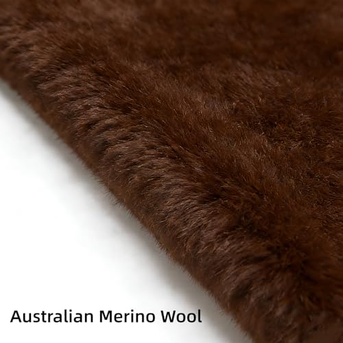 Western-Style Sheepskin Saddle Seat Cover, Sheepskin Saddle Pad, Genuine Merino Sheepskin Saddle Pad - color: Brown