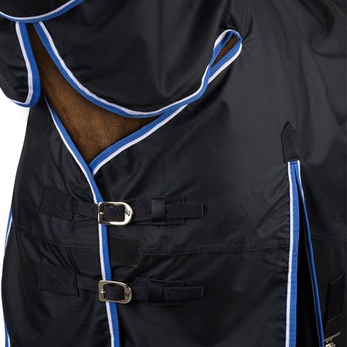 Horze Glasgow Full Neck Turnout - color: Dark Blue, size: 72 in