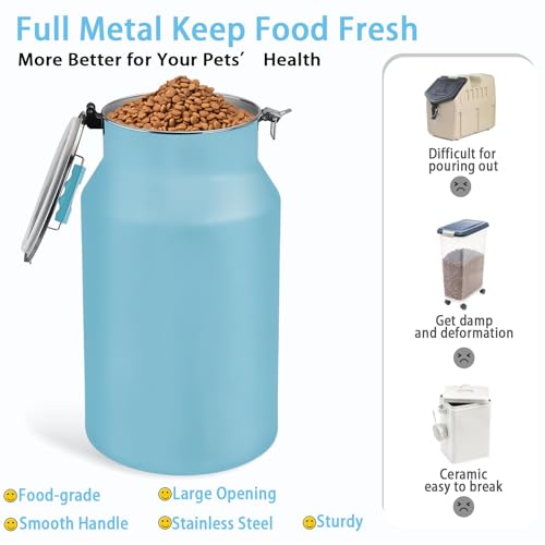 Dog-Cat Food Storage Container 40 lb, Airtight Stainless Steel Bin
