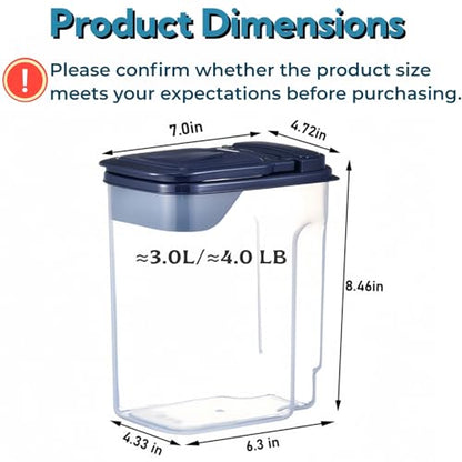 3L/3.2Qt Bird Seed Storage Container,Pet Food Storage Containers with Pour Spout,Cereal Dispenser,Holds up to 3~3.5Lbs-Easy Grip and Fill Bird Feeders-Ideal for Storing Sunflower Seed