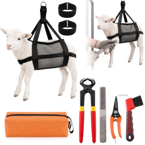 8Pcs 8" Farrier Tool Kit, Hoof Rasp Nipper Trimmer Brush Calf Sling - style: Complete Hoof Care Kit