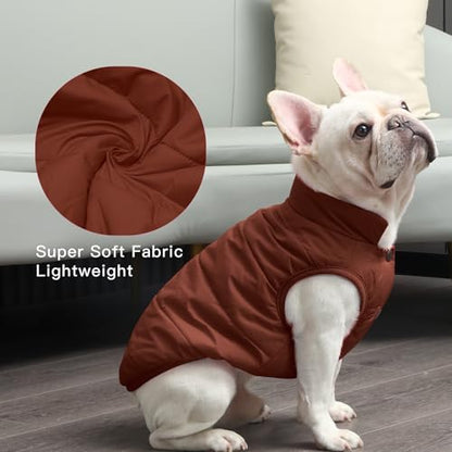 JoyDaog Fleece Lined Dog Jacket for Medium Dogs,Winter Dog Coat,Brown L - color: Brown, size: Large