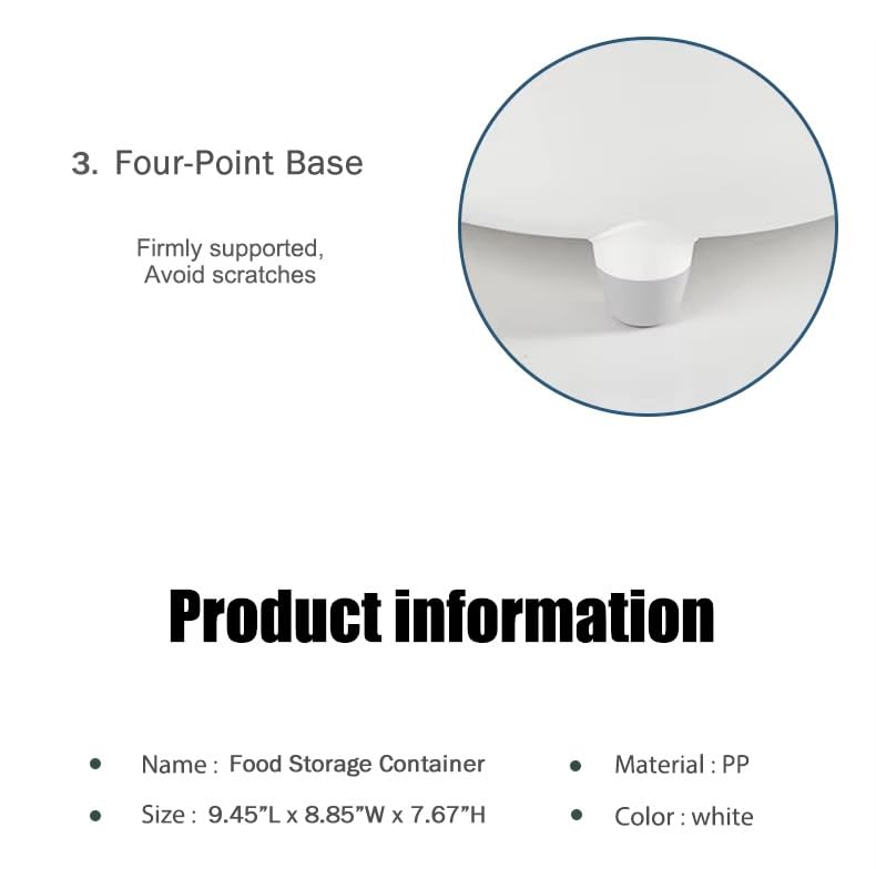 Food Storage Container with Lid, 11lbs Airtight Food Storage Bin for Rice, Cereal, Flour & Pet Food, BPA-Free Moisture-Proof Kitchen Storage Container, White