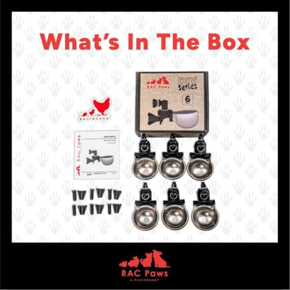 RAC Paws by RentACoop DIY Auto-Fill Metal Cups Waterer Kit - 6 Pack - style: 6 Pack