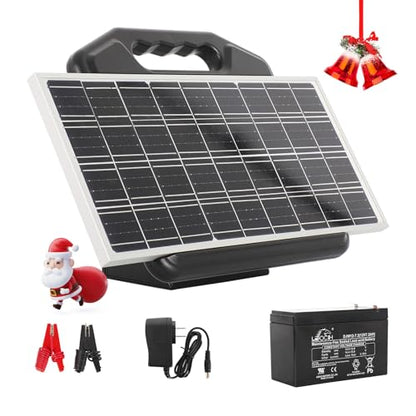 S1500 1.5 Joule Solar Electric Fence Energizer for Livestock, Horses, Cattle, Sheep - 50 Miles, 15W Solar Panel, Easy Installation - size: S1500