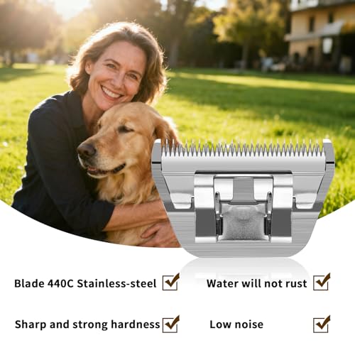 Pet Grooming Wide Blades Compatible with Andis A5 Oster Wahl, Silver, 3 Pcs | 7FW, 5FW & 4FW wide blades kit. Stainless steel build. Compatible with Andis A5, Oster & Wahl KM10 clippers. Low noise.