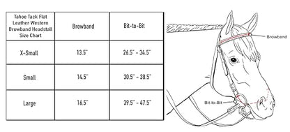 Tahoe TackKickin Country Square Browband Headstall USA Leather - color: Black, size: Mini