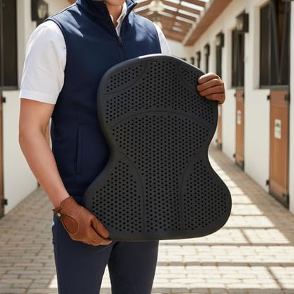 Menolana Silicone Gel Saddle Pad with Ventilation, Washable Non Slip Western/English Riding Saddle Pad for Horses