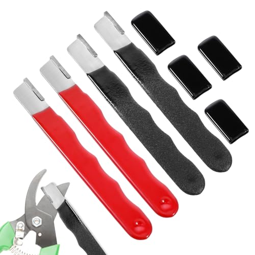 4 Pack Garden Tool Sharpener Portable Knife Sharpener Garden Knife Sharpeners Mini Speedy Edge Sharpening Multipurpose Carbide for Trimming Knives Cutter Scissor Axe Clipper Pruners
