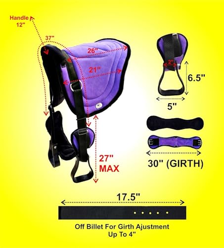 Majestic Ally Padded Suede Leather Bareback Pad Horse Riding Pad with Non Slip Breathable Girth & Stirrups - color: Black