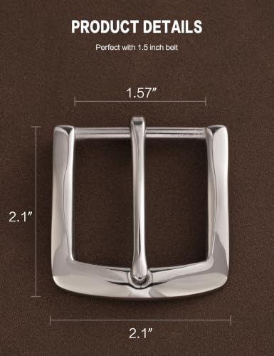 1.5" Heavy Duty Stainless Steel Belt Buckle, Solid Polished Metal for DIY Belts, Dog Collars & Horse Tack - color: Stylle-4