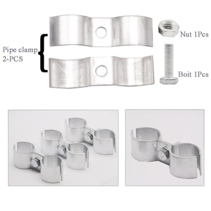 6Pcs Chain Link Panel Clamps, 12mm, Silver - color: 12mm