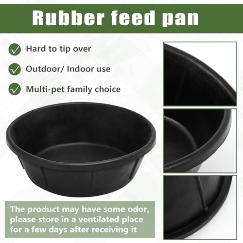 Sadny 4 Pcs Rubber Feed Pan, 4 Quart/1 Gallon and 8 Quart/2 Gallon - size: 4 Quart/1 Gallon and 8 Quart/2 Gallon
