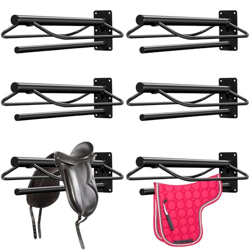 Paterr 6 Pcs Wall Mount Saddle Rack Stand with Pad Bar
