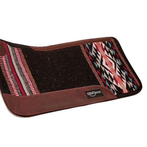 Reinsman APEX Ranahan Tacky Too Soft Breathable Non-Slip Shock-Absorbing Fleece-Lined Moisture-Wicking Contoured Back Protection Horse Riding Saddle Pad - color: Black
