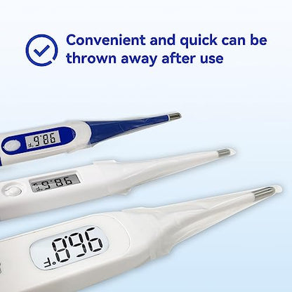 Berrcom Disposable Digital Thermometers Probe Covers Set of 100 Oral Rectal Thermometer Probe Cover Universal Thermometers Sleeves for Adult and Kids - color: White