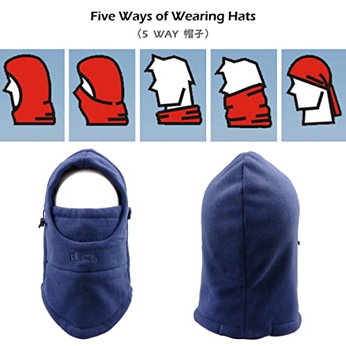 TRIWONDER Kids Winter Hats Balaclava Ski Mask for Boys Girls Toddlers Windproof Adjustable Cold Weather Face Mask Neck Warmer - color: Navy Blue