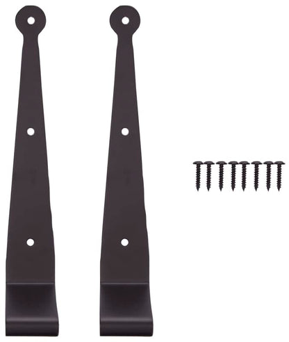 Rocky Mountain Goods Black Strap Hinges - Heavy Duty Stainless Steel with Powder-Coated Finish - Rust-Resistant Screw Mount Hinges for Doors, Gates, Sheds, Toolboxes (2-1/4" Offset) - size: 2-1/4" Offset
