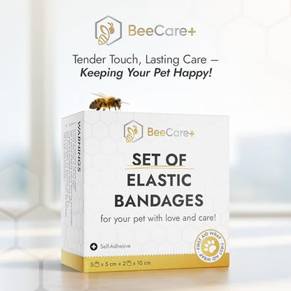 Self-Adhesive Elastic Dog Bandages for Wounds Protect from Licking, Dirt and Scratching – Set of Wraps from Natural Rubber Latex – Dog Bandage for Large & Small Pets – 5 х 5 cm + 2 х 10 cm Rolls - size: 5 pcs x 5 cm + 2 pcs x 10 cm