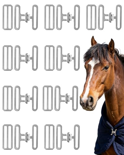 9 Sets Horse Blanket Surcingle Buckle Replacement Kits, Heavy-Duty Hardware Buckles with Straps for Repair and Restoration of Horse Blankets
