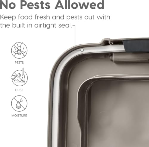 IRIS USA Dog Food Storage Container, Up to 30+11 lbs, Gray/Dark Gray - color: Silver