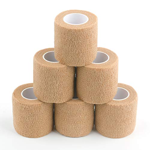 self Adhesive Bandage wrap,Cohesive Bandage,Medical Tape,Vet Wrap, Athletic Elastic Stretch Band, self Adhesive, Flexible, Breathable & idea for Sport Injury & Wound/Finger/Wrist (Pets Too) 2“x15ft