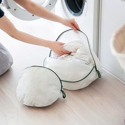 Round Reversible Laundry Net, 2-Size Mesh Laundry Bag Set, Fine Mesh Wash Bags for Delicates, Lingerie, Bras, Socks, White