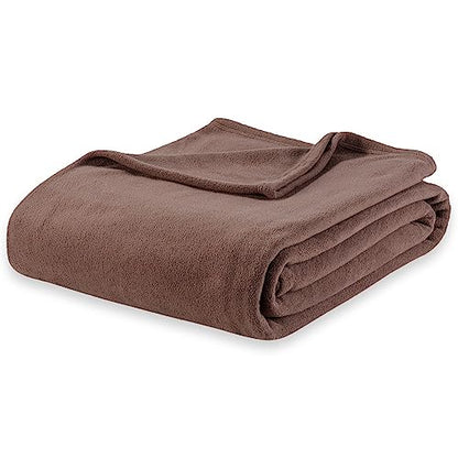 Berkshire Blanket Microfleece Queen Size Bed Blanket Taupe, Lightweight Soft Breathable Plush Micro Fleece Blanket for Bed Couch Sofa, 90x90 Inches - color: Foal, size: Full/Queen