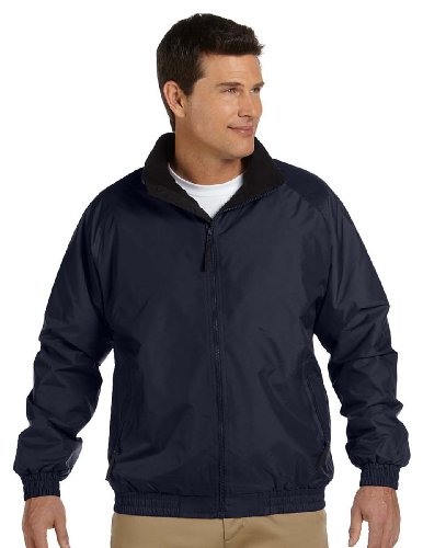 Harriton Womens Fleece-Lined Nylon Jacket (M740) - color: Navy/Black, size: Small