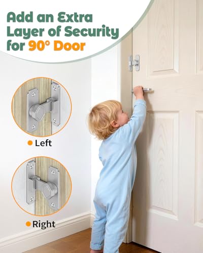 90 Degree Barn Door Lock, Sliding Door Latch, Silver, 1 Pack - color: Silver-1PC