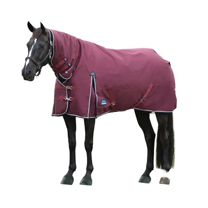 WeatherBeeta ComFiTec Essential Turnout Combo 220g, Burgundy/Navy, 63" - color: Burgundy/Navy, size: 63"