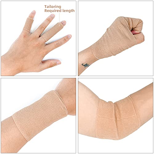CARBOU Self Adhesive Cohesive Bandage Wrap 8 Pack 4x5yd Cohesive Tape Beige - color: Beige, size: 8 Count (Pack of 1)