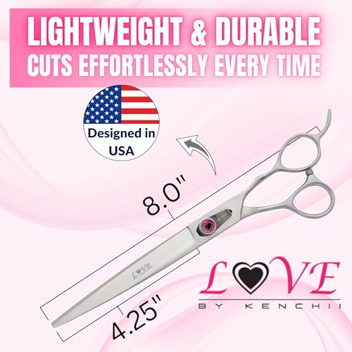 Kenchii Love Dog Grooming Shears, 8in Straight - size: 8.0" Straight