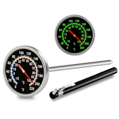 Meat Thermometer - Instant Read Food Thermometer with 5.5-Inch Stainless Steel Probe for Cooking, Steak, Bread, Chicken, Grilling, Milk, Tea & Coffee - 1.5-Inch Dial Kitchen Temperature (1PCS)