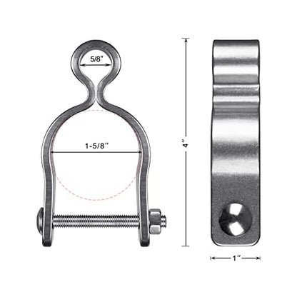 Insaga 304 Stainless Steel Chain Link Fence Gate Frame Female Hinge for Chain Link Fence Post, 2pcs Post Female Hinges with 5/8'' fit 1-5/8''Outer Diameter Post/Pipe, Bolt/Nut Included - color: Female-1-5/8''-2pcs