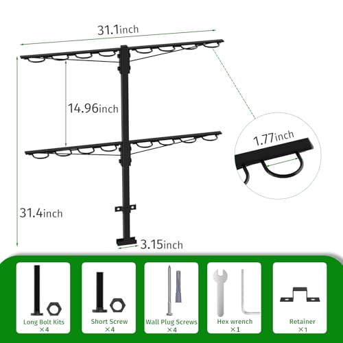 Utility Trailer Tool Rack,Trailer Racks for Lawn Equipment with 8 Tool Holes,Handle Tool Shovel Holder Rack for Truck,Heavy-Duty Landscape Accessories