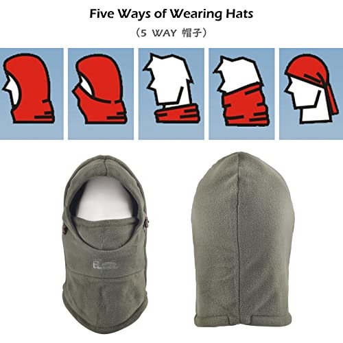 TRIWONDER Kids Winter Hats Balaclava Ski Mask for Boys Girls Toddlers Windproof Adjustable Cold Weather Face Mask Neck Warmer - color: Dark Green