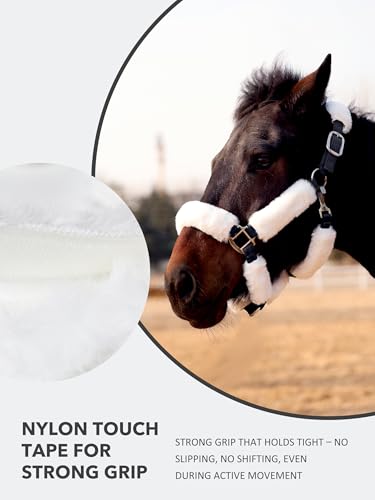 Harrison Howard Fleece Halter Covers for Horses, Set of 9, Prevent Hair Loss Pressure Marks, Padded Horse Halter Fleece Set White - color: White