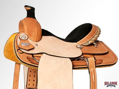 HILASON Tan Western Saddle Hand Tooled Leather Roping
