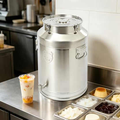 76L/20Gal 304 Stainless Steel Milk Can with Spigot - size: 76L/20Gal,w/Faucet