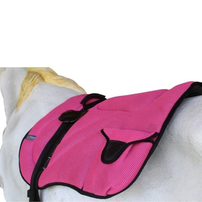 Horse Western Breathable Padded Anti-Slip Neoprene Bareback Saddle Pad 39194 - color: Pink/Black, size: Bareback Pad: 23" L x 36" W Cinch: 32" L x 4" W