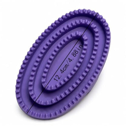 Rubber Curry Comb for Horses, Dogs & Cats, Pet Bath Brush with Hand Strap - color: Purple Rubber Curry Comb