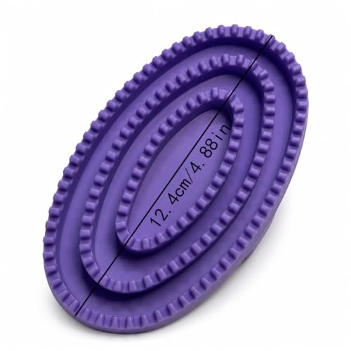 4-Ring Curry Comb & Purple Rubber Brush Set for Horses, Dogs & Livestock - color: Purple Kit