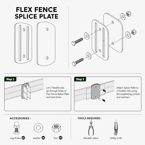 Equine Fencing Accessory Splice Plate Kit 8pcs, Weatherproof Horse Fence, Suitable for Equine Events, Clubs and Outdoor Riding Perimeter Use - size: Splice Plate