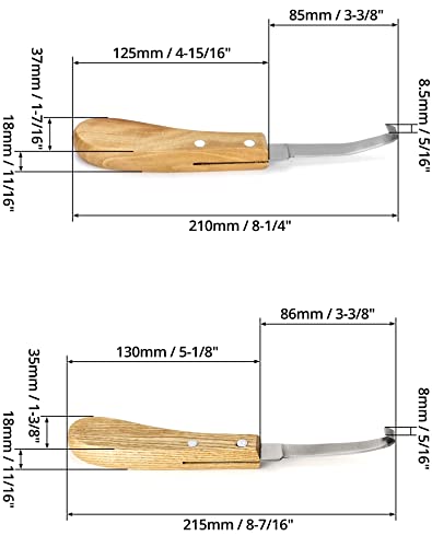 QWORK Hoof Cutter Set, Left and Right Hand Shaped, Stainless Steel