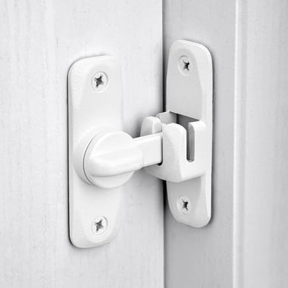 Matte White Barn Door Latches,90/180 Degree Gate Lock_B - color: Matte White