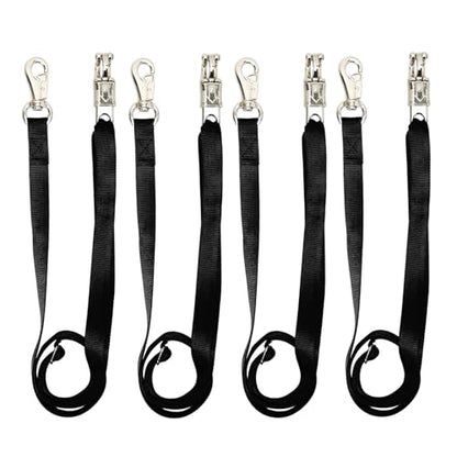 Cross Ties for Horse, 4 Pack Adjustable Nylon Cross Ties Horse Trailer Tie with Panic Snap and Bull Snap,Adjustable Length from 44.5-78.5 Inch,Black - style: Black-4PCS