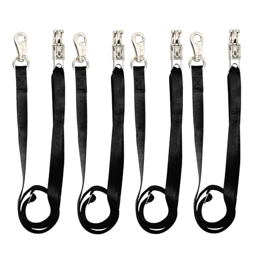 Cross Ties for Horse, 4 Pack Adjustable Nylon Cross Ties Horse Trailer Tie with Panic Snap and Bull Snap,Adjustable Length from 44.5-78.5 Inch,Black