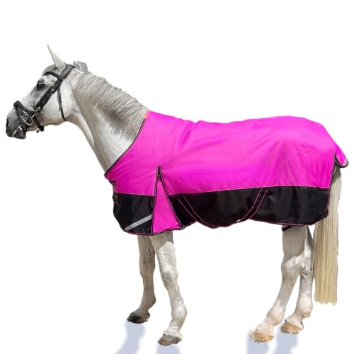 1200D Ripstop Horse Turnout Rain Sheet(No Fill) Hot Pink 69'' - color: Hot Pink 0g Fill, size: 69''