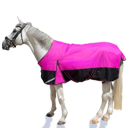 1200D Ripstop Horse Turnout Rain Sheet(No Fill) Hot Pink 69'' - color: Hot Pink 0g Fill, size: 69''